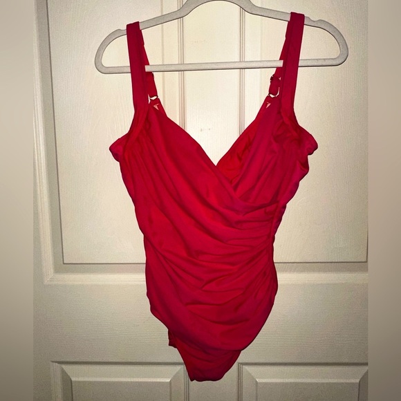 Miraclesuit pink ruched One Piece Swimsuit beach vacation pool summer - Picture 1 of 13